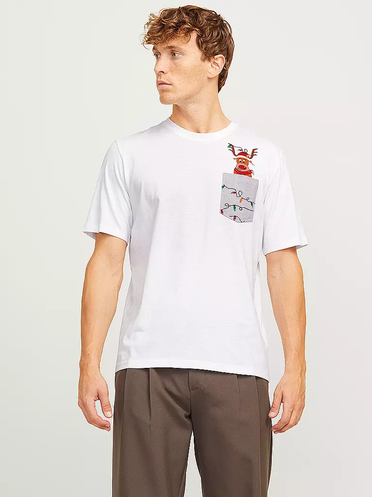 JACK & JONES T-Shirt JJXMAS weiss