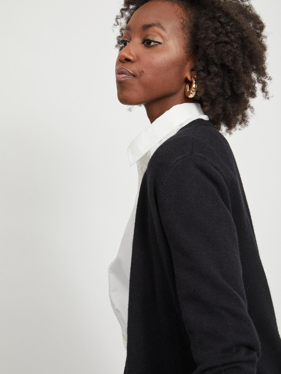 Vila  Viril l/s open knit cardigan-noos - sort
