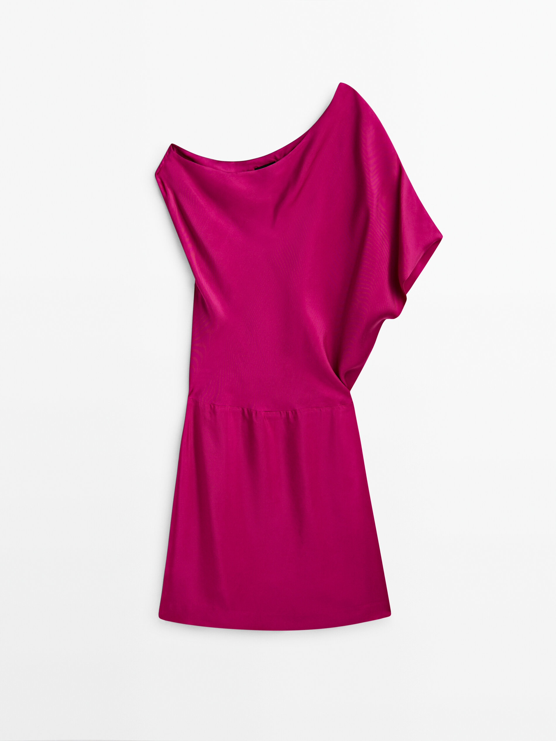 Vestido curto assimétrico - Studio - FUCSIA