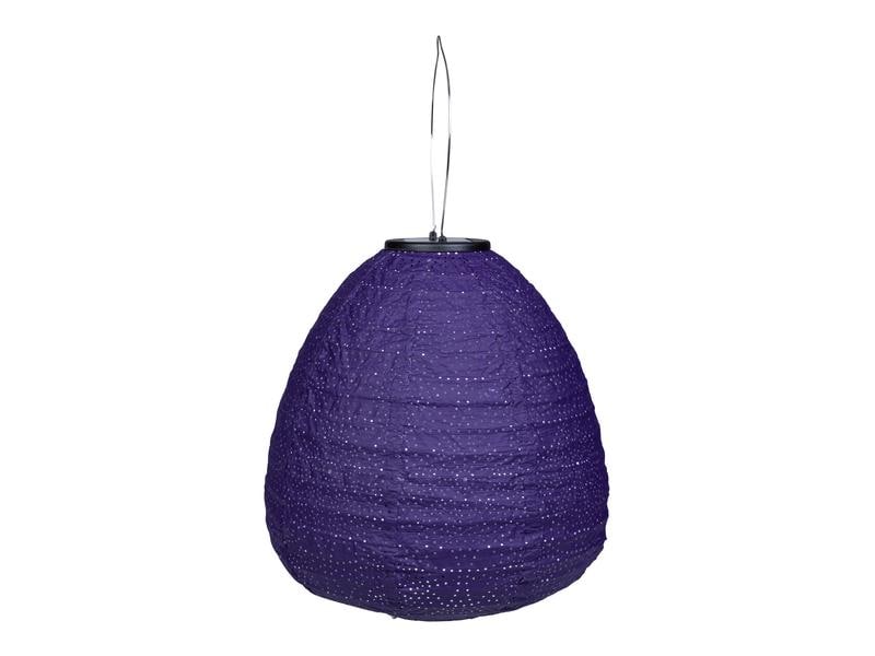 COCON Lampion LED Solar Kuppel, Dunkelviolett Dekorative Beleuchtung für Garten, Terrasse oder Balkon