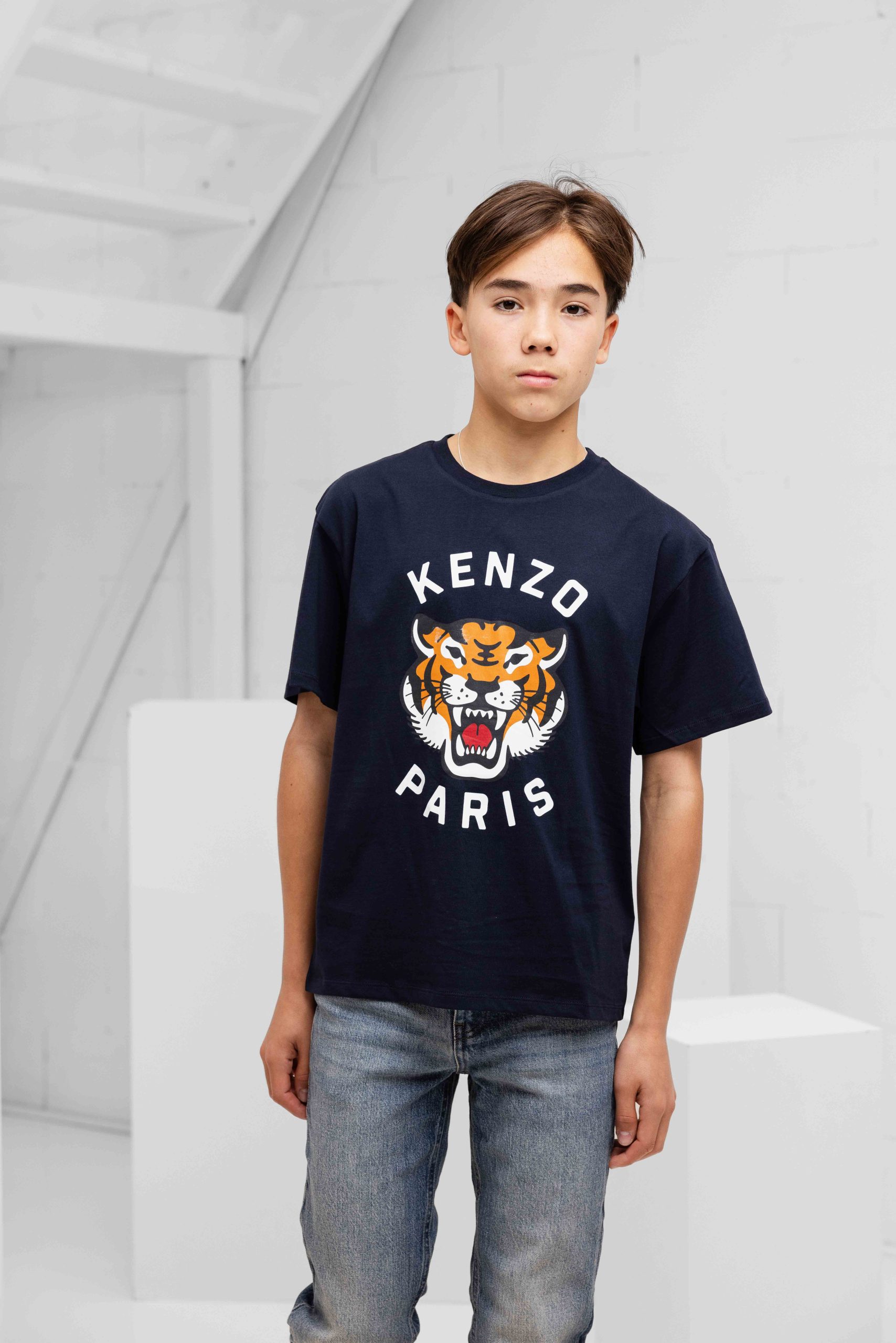 Kenzo Tiger T-Shirt Kids Donkerblauw