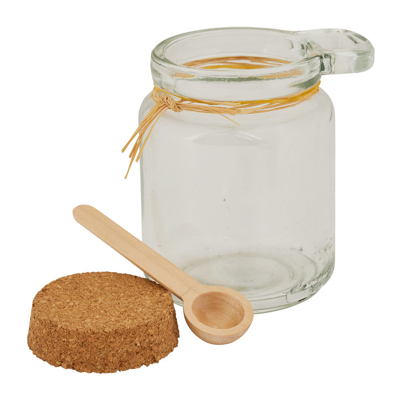 Opbergpotje - kurk en lepeltje - 200 ml