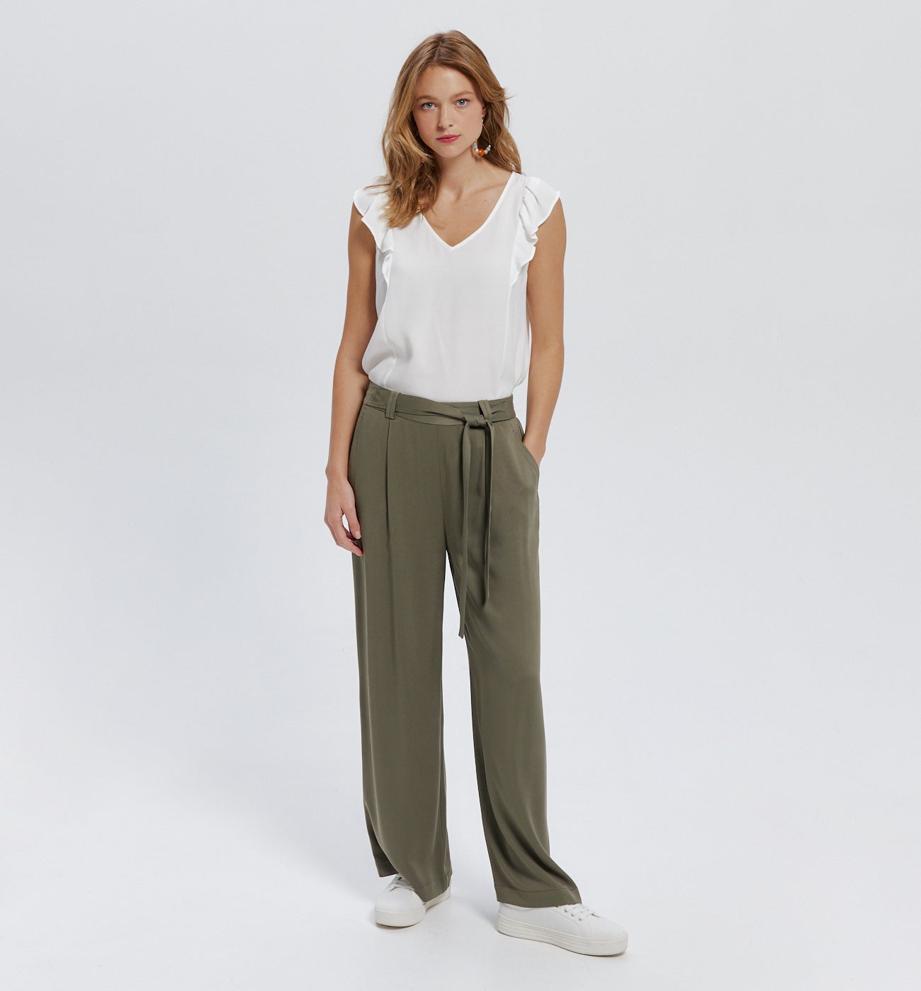 Top à volants Femme - Ecru