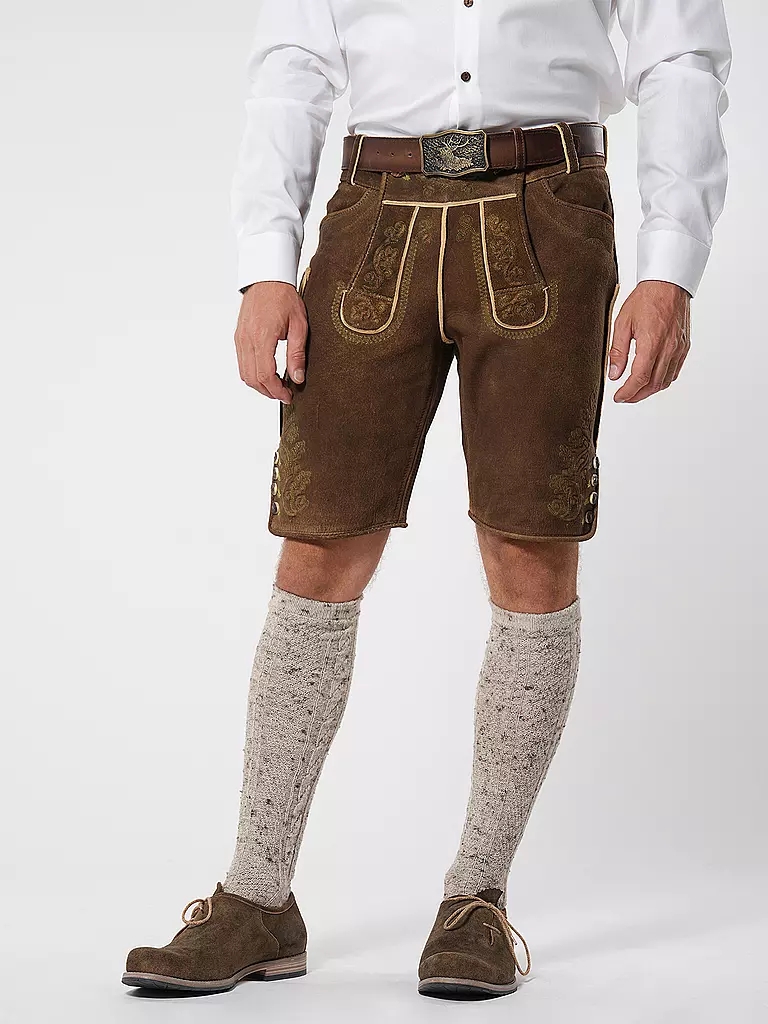 GWEIH & SILK Trachten Lederhose Vitus camel