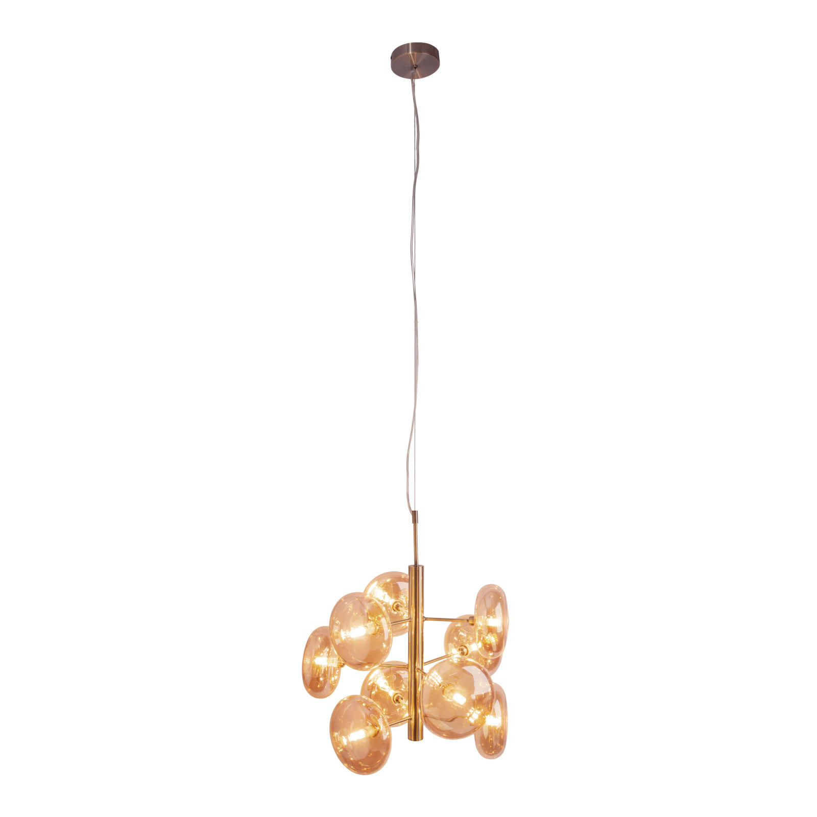 Pendelleuchte ORION - messing-amber - Ø 53 cm