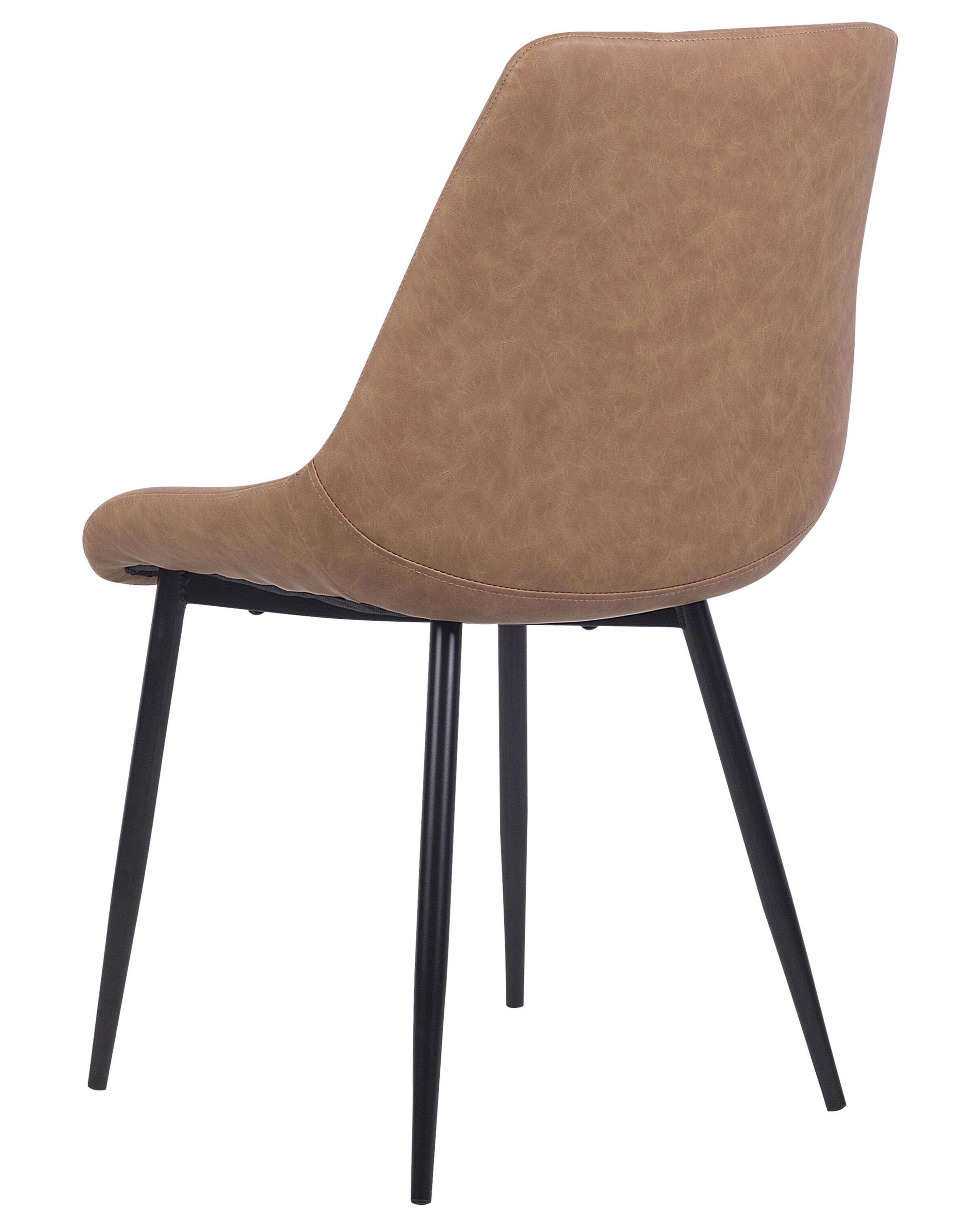 Set van 2 eetkamerstoelen MARIBEL Kunstleer Goudbruin