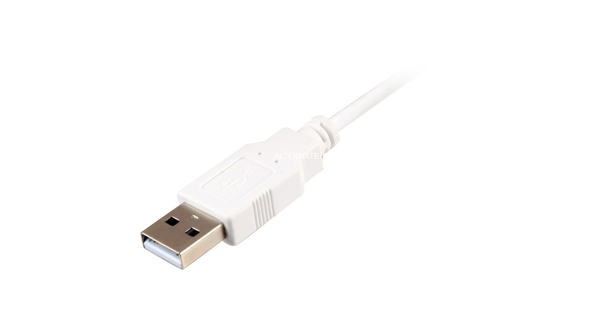 SharkoonUSB-A 2.0 > Micro USB-B kabel  (Wit, 1 meter)