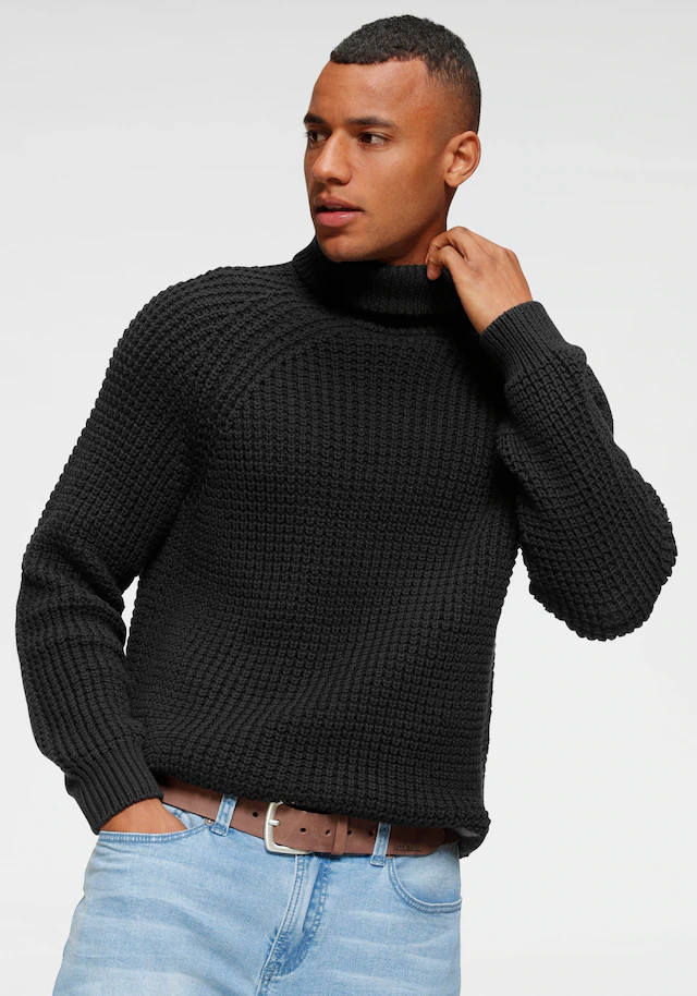 Bruno Banani Rollkragenpullover , mit Markenbadge