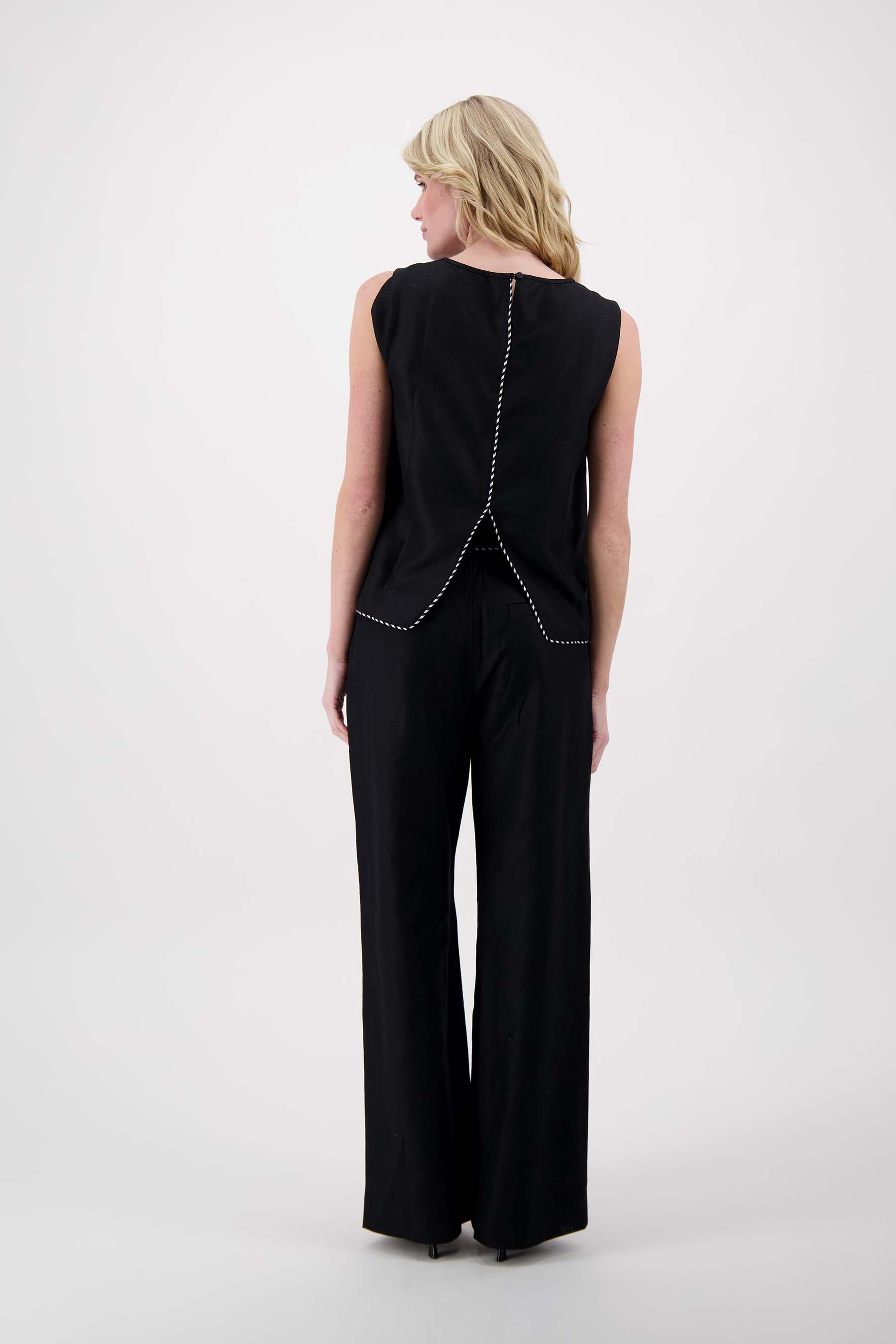 linnen broek met tape details