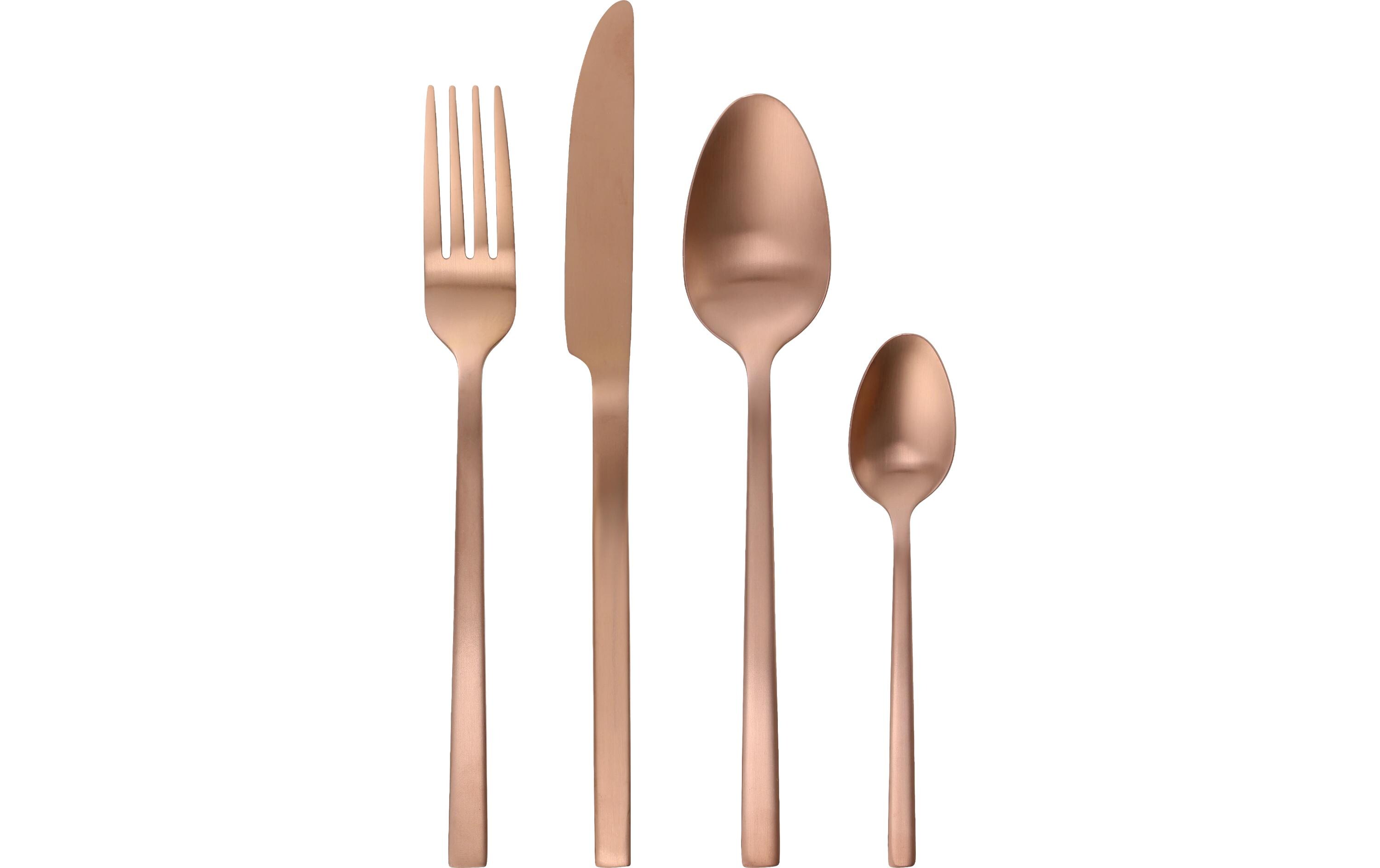 Besteck-Set Beloha 16-teilig, Rose-GoldGlänzendes Besteckset in Gold für luxuriöse Mahlzeiten