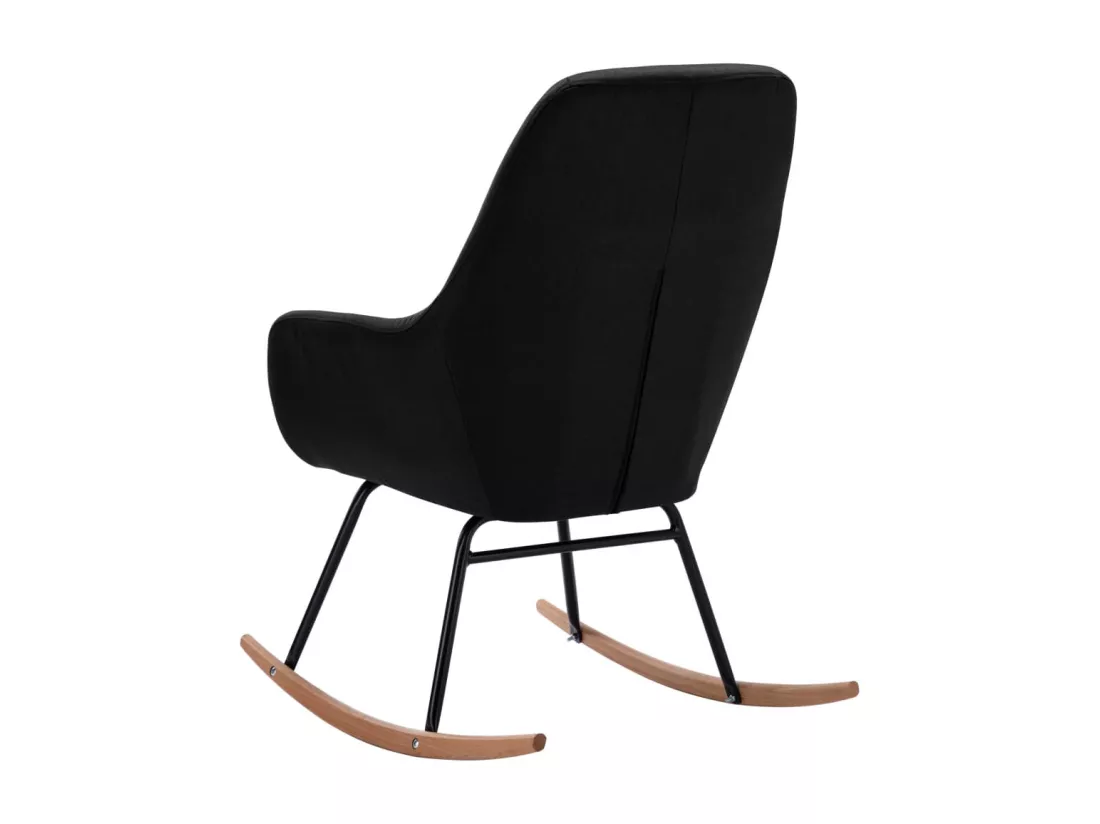 Chaise à bascule Noir Tissu