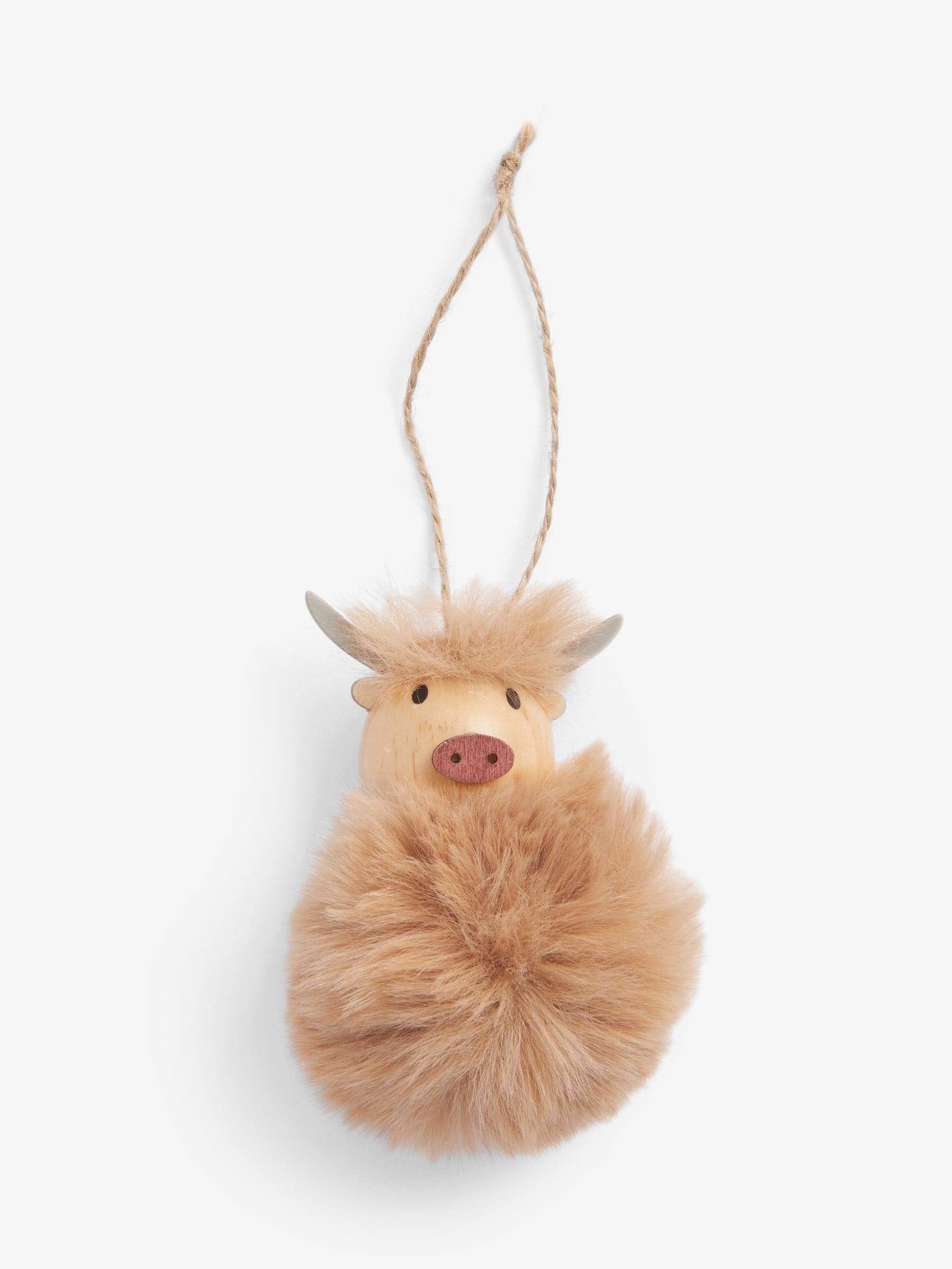 Kerstbal met pompon en figuurtje
