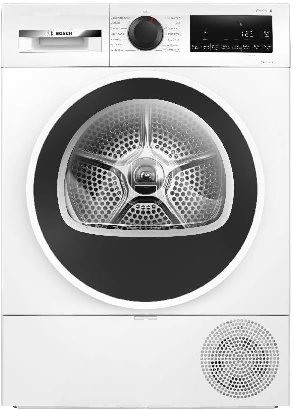 Bosch WQG241001, Serie 6, Wärmepumpentrockner, 9 kg, AutoDry, Quick-40-Trocknen, Nachlegefunktion, Sensitive-Drying-System, Halbe Beladung, Anti Vibration Design, 63 dB, Touch-Control, Zeitvorwahl