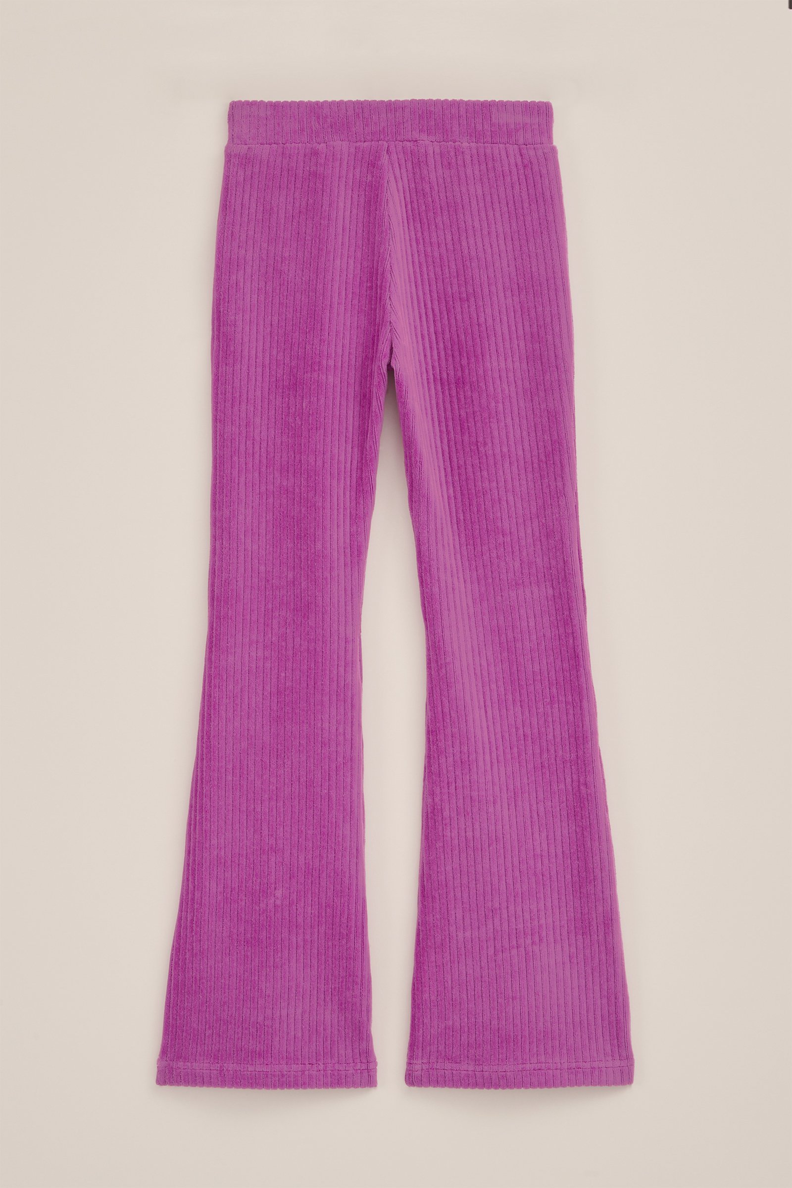 Meisjes velvet flared legging van ribstof WE Fashion Lavendel