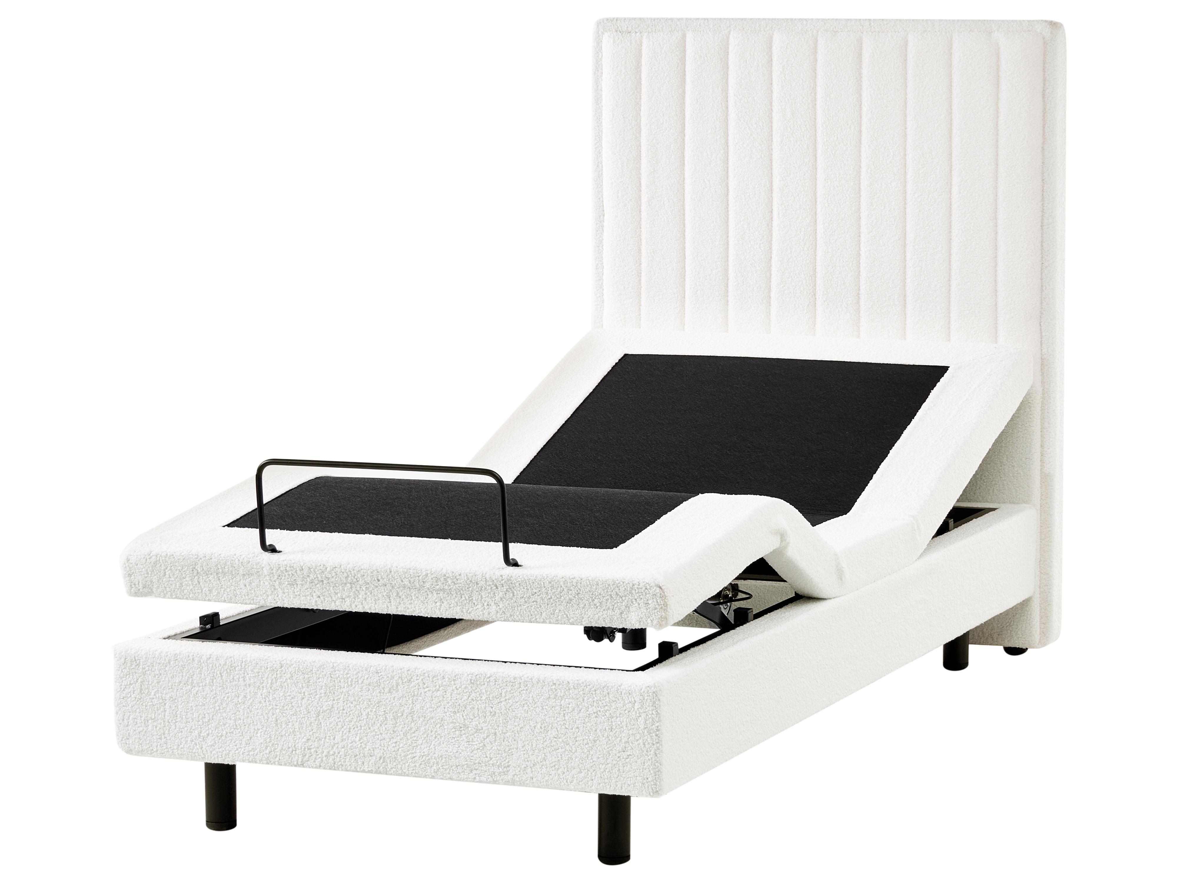 Verstelbaar bed Bouclé CASTELLAN 90 x 200 cm Gebroken wit