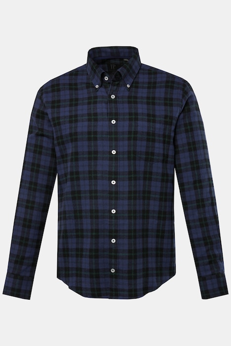 JP 1880 Karo-Flanellhemd, Buttondown-Kragen, Modern Fit, bis 8 XL