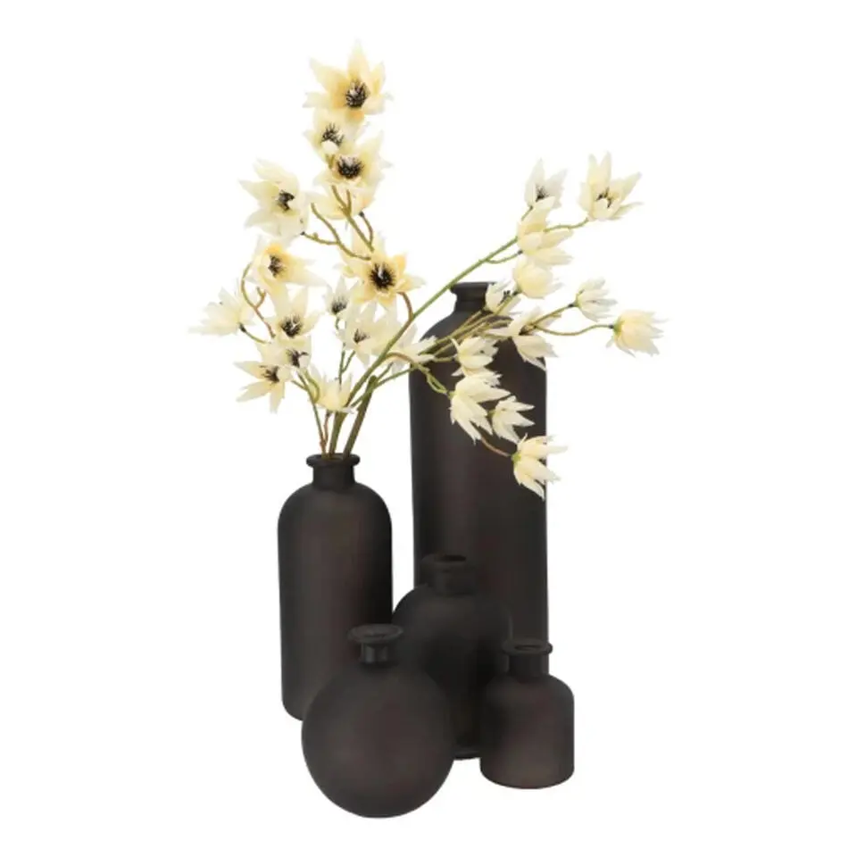 DK Design Bloemenvaas rond model - mat zwart - D13 x H15 cm