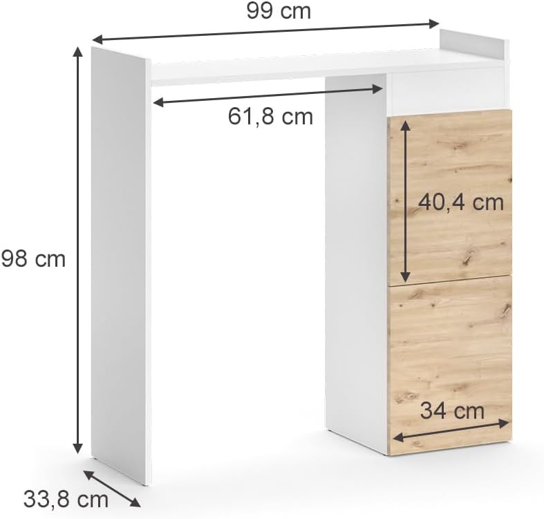 Vicco Waschmaschinenschrank Weiß Alf 99x98x34 cm - Badezimmerschrank für die Waschmaschine, Mehr Stauraum ohne Bodenfläche zu nutzen