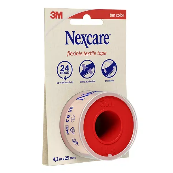 Curativo têxtil macio Nexcare™ 4,2 m x 25 mm - Pacote com 1 rolo