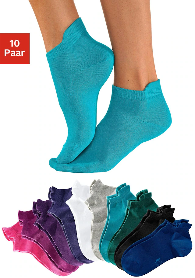 KangaROOS Sneakersocken Packung, 10 Stk. tlg. mit erhöhtem Bündchen