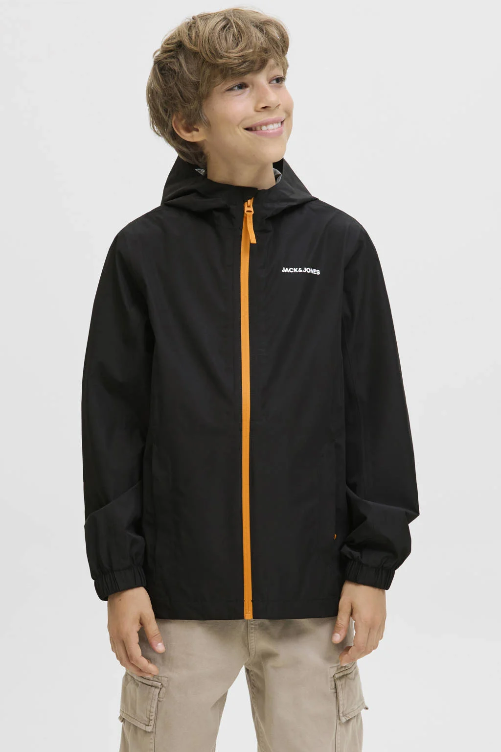 JACK & JONES JUNIOR regenjas zwart