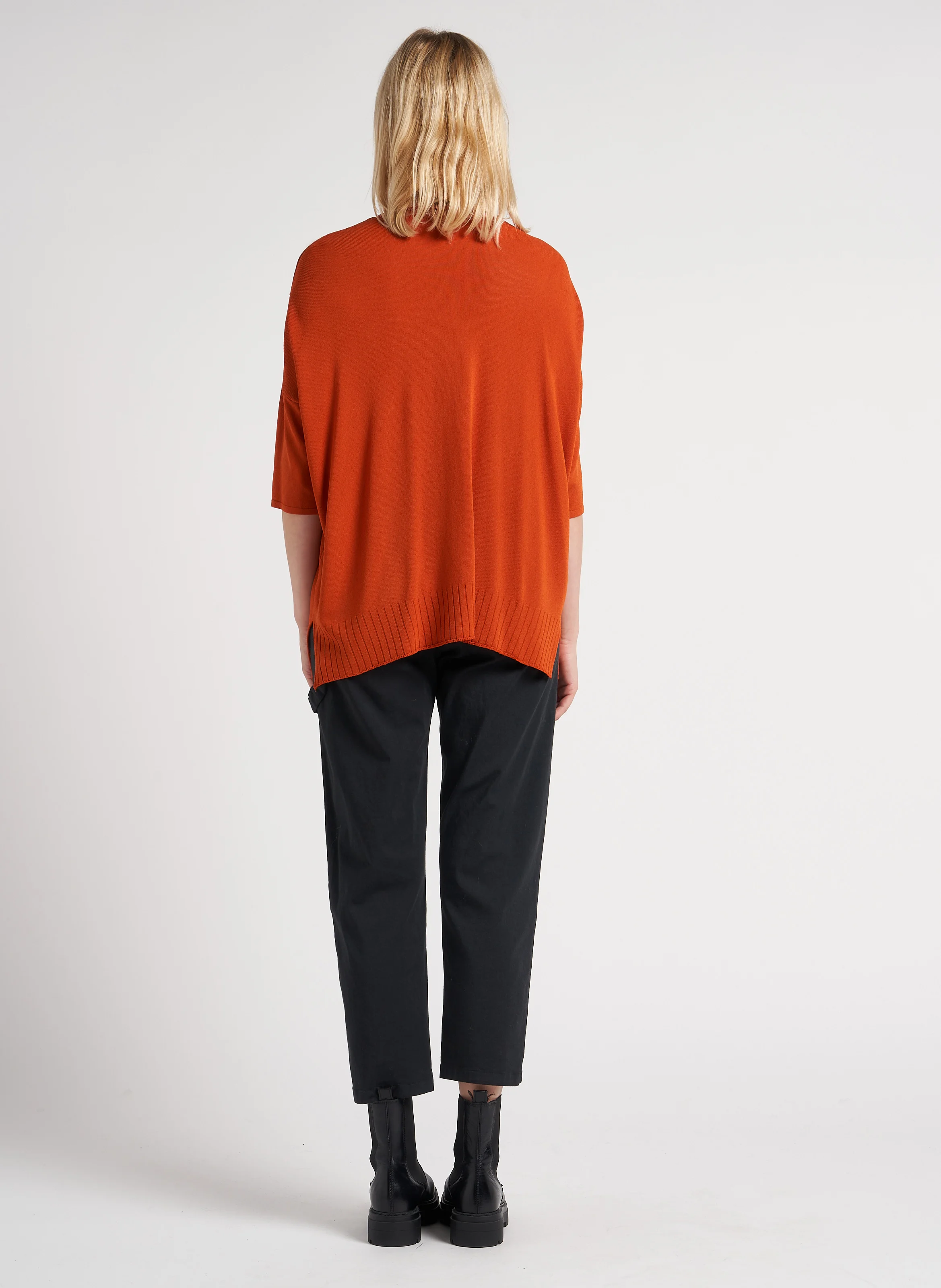 Pull oversize en maille fine | Orange