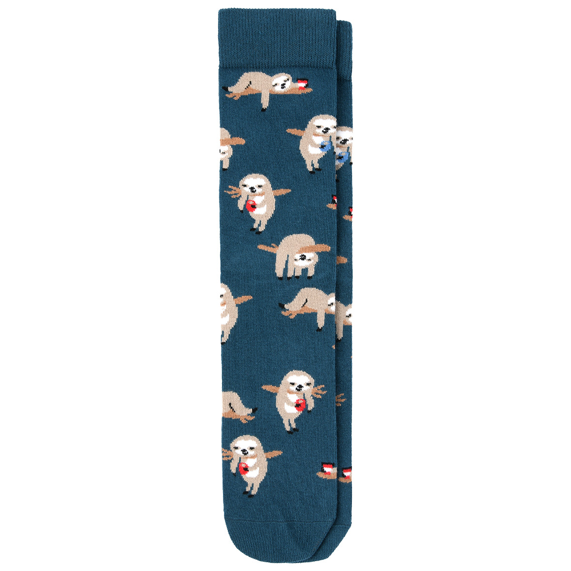 VanVaan 1 Paar Herren Socken mit Faultier-Motiven petrol