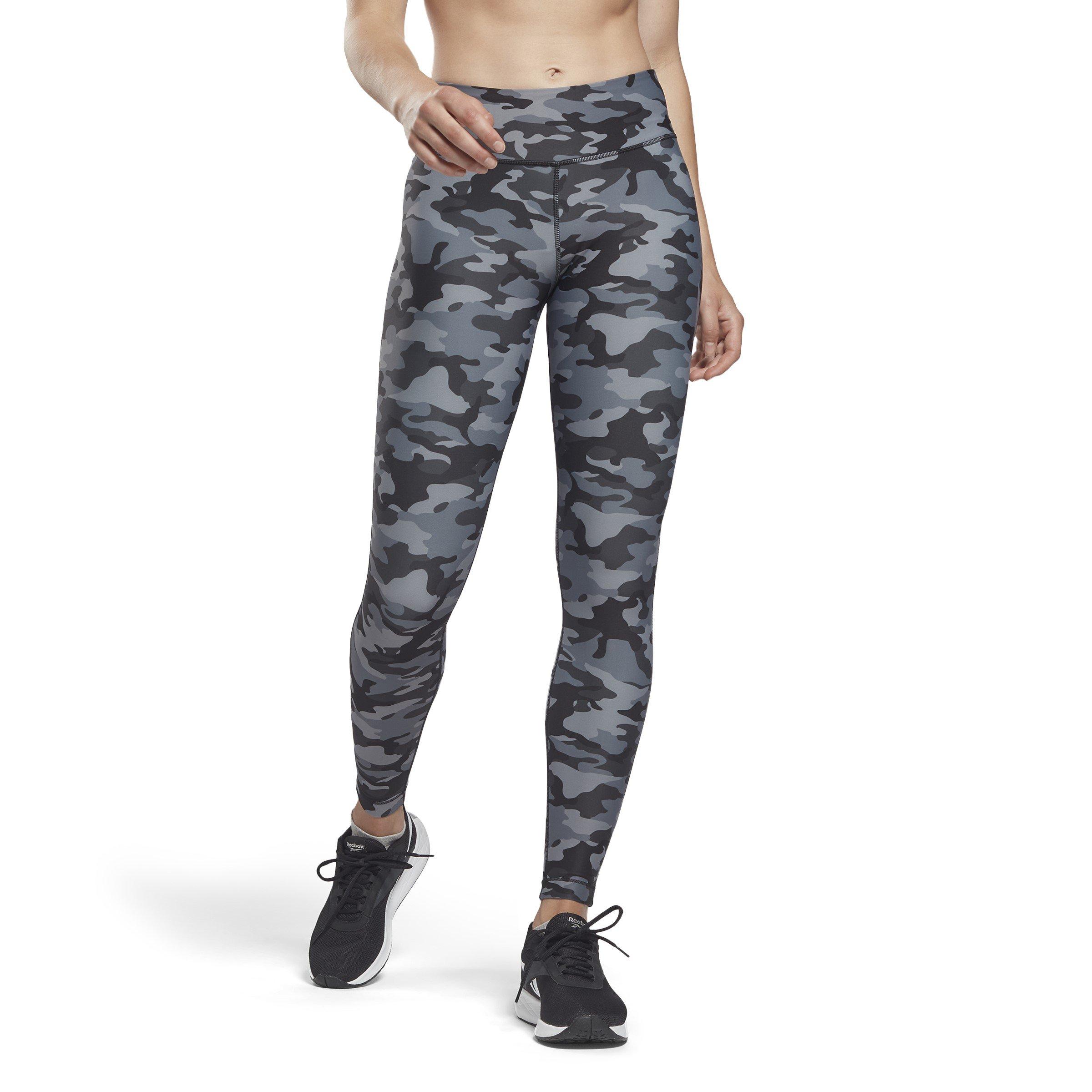 Reebok Lux Bold Camo Print Leggings Womens Gym Legging