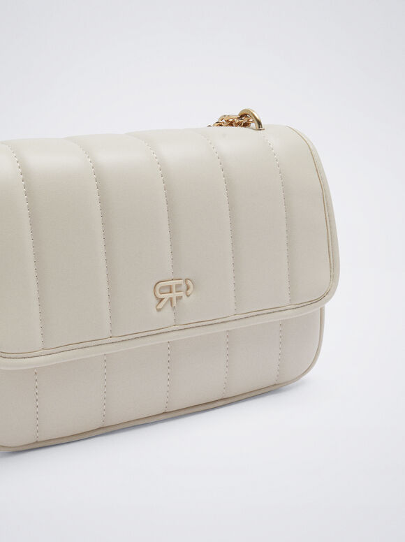 Bolsa acolchoada com corrente - Cru