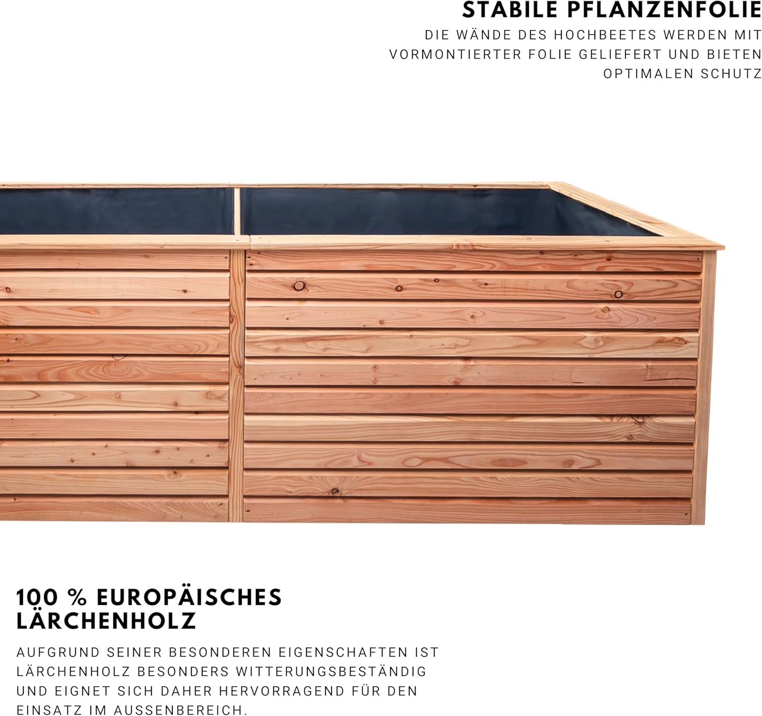 Hochbeet Rhombus XL Lärche Holz für Außen Naturbelassen Kräuterbeet Gemüsebeet Pflanzkübel