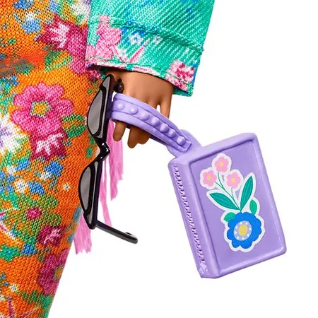 Barbie Extra Puppe mit pinken Flechtzöpfen, Anziehpuppe, Modepuppe