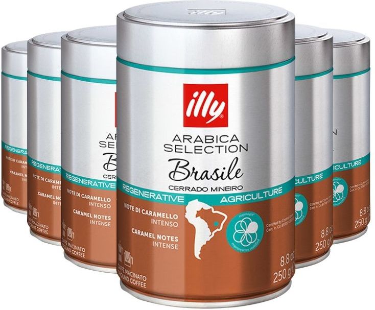 Illy Brasile Cerrado Mineiro gemalen koffie 250g 6 st