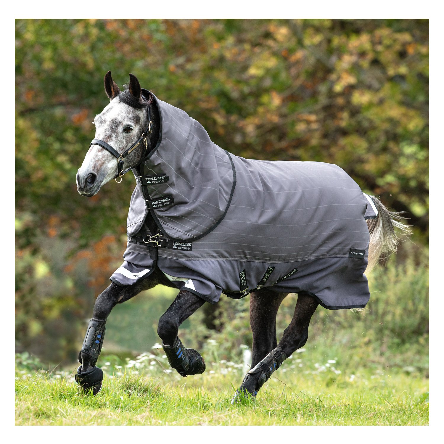 HORSEWARE Outdoordecke AMIGO Bravo 12 Reflectech Plus Lite 100 g - grey reflective