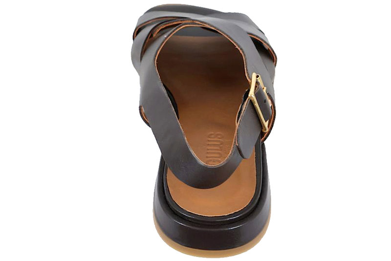 ANGULUS SANDAL I MØRKEBRUNT GLAT SKIND