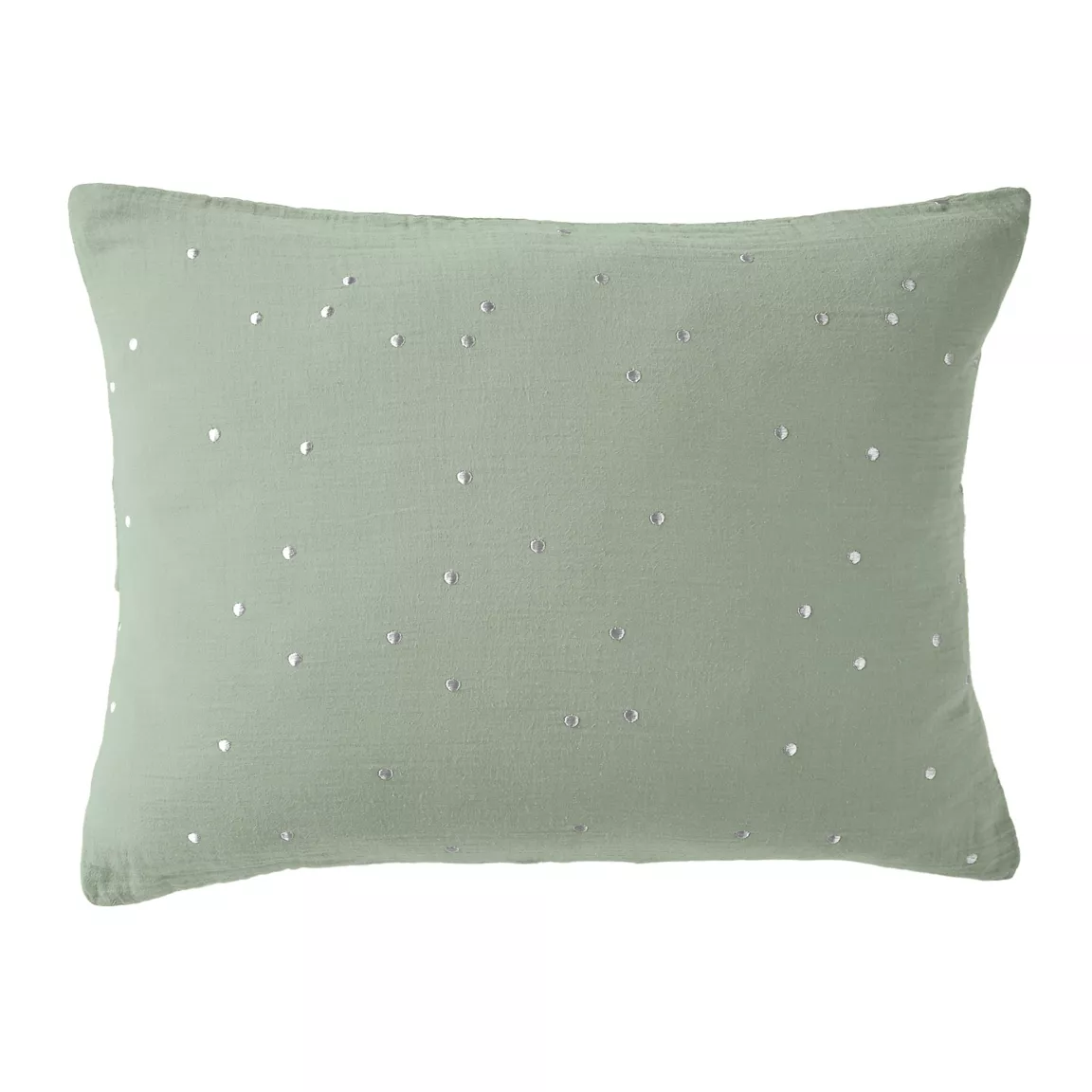 Taie d'oreiller rectangulaire gaze de coton (50 x 70 cm) Gaïa Chic Vert eucalyptus