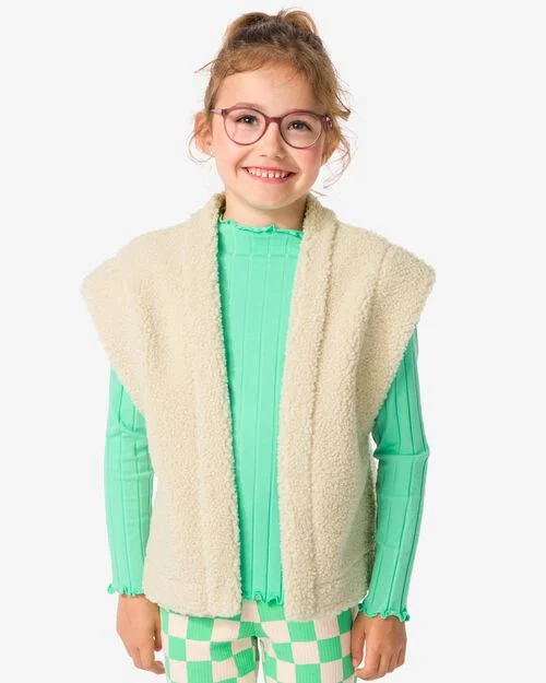 veste enfant teddy blanc cassé