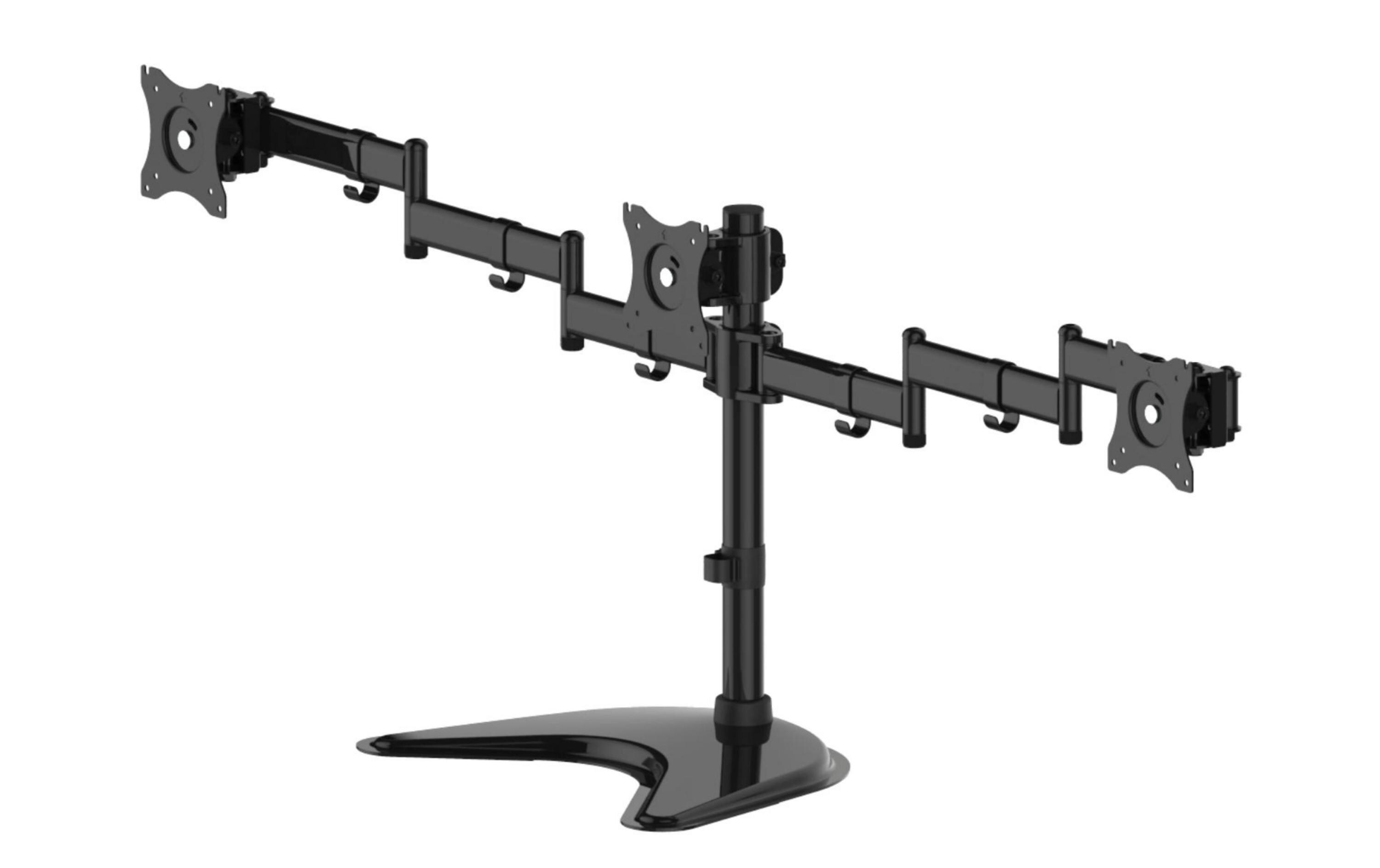 Monitor-Standfuss Basic Triple bis 8 kg – Schwarz<br>Deskmount