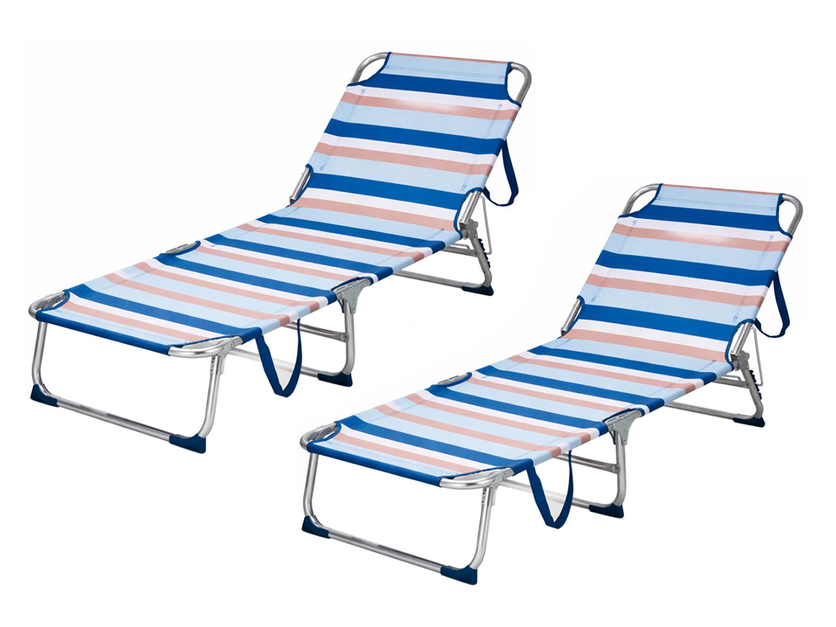 HEM set van 2 aluminium opvouwbaar ligbedden - Blue