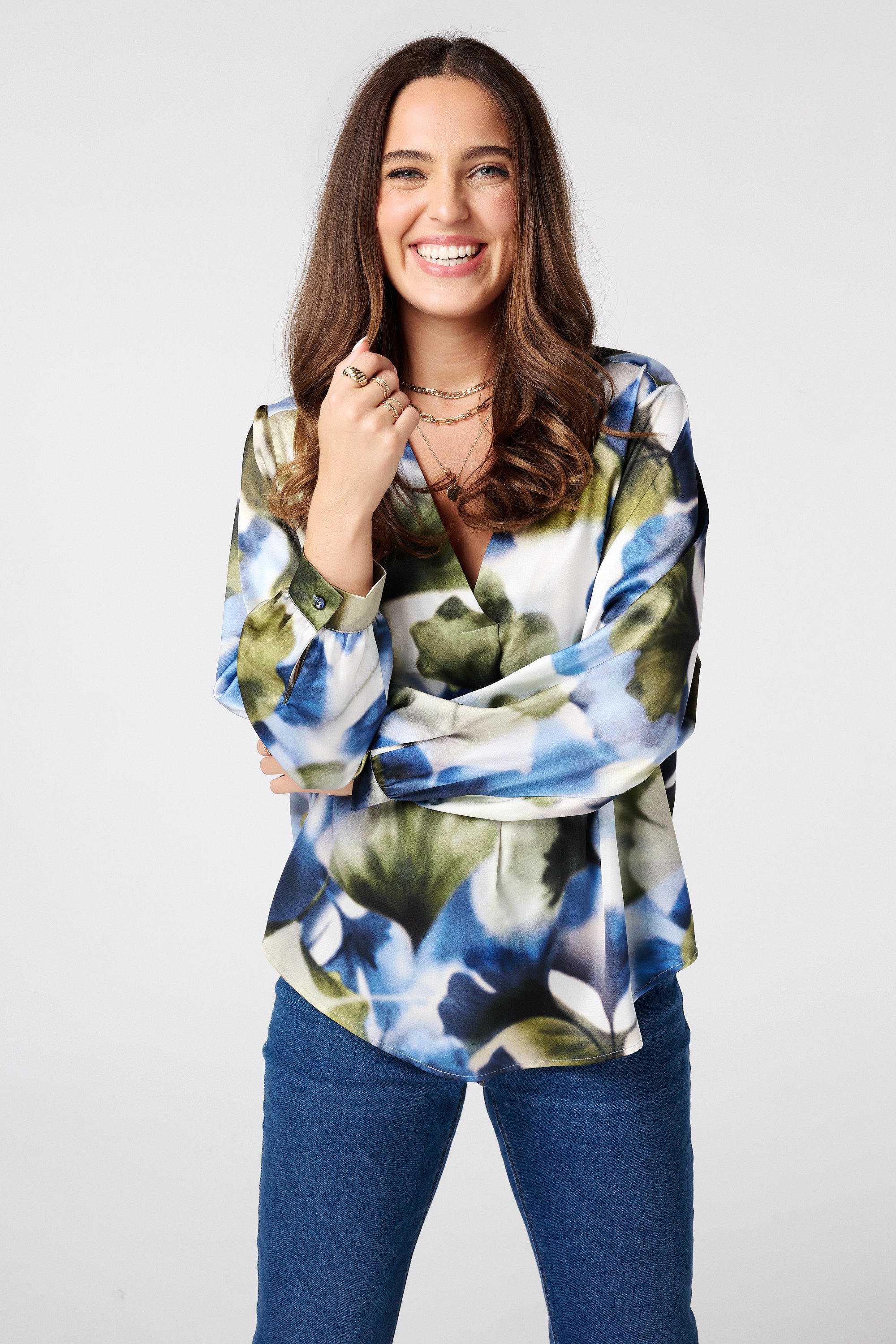 Blouse met print Multi Green