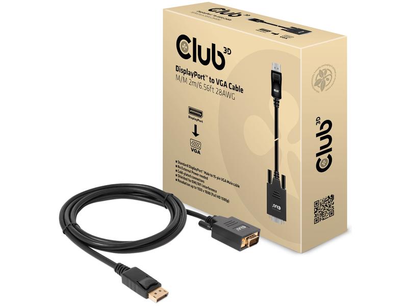 Club 3D Adapterkabel CAC-1012 DisplayPort - VGA DisplayPort auf VGA-Kabel