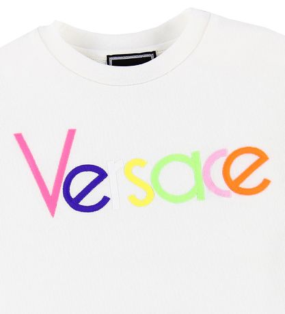 Young Versace Kleid - Sweat - Weiß m. Bunt Logo