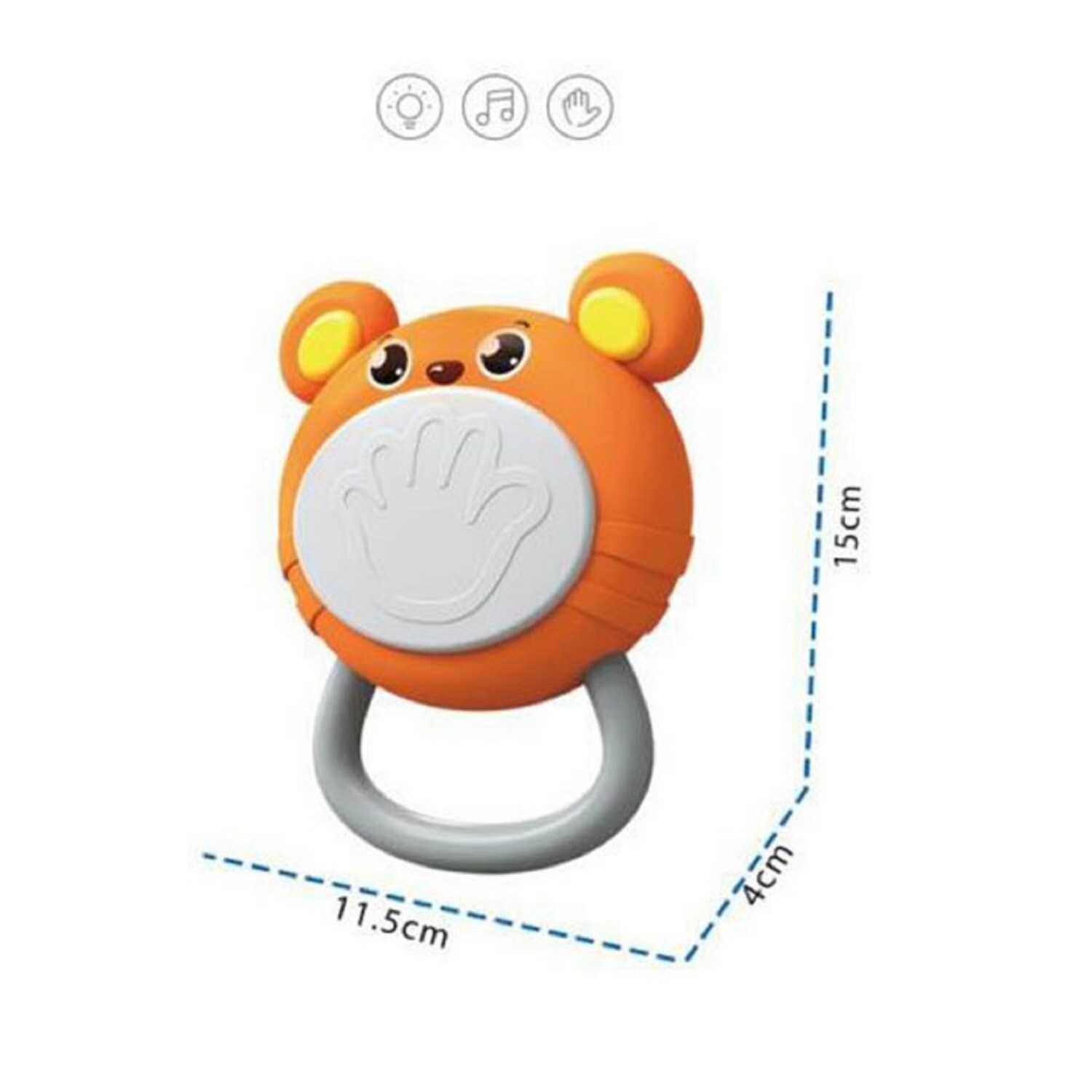 Moni Musikspielzeug Trommelbär MBX05-2, Musik, Trommelgeräusche, Tierstimmen orange