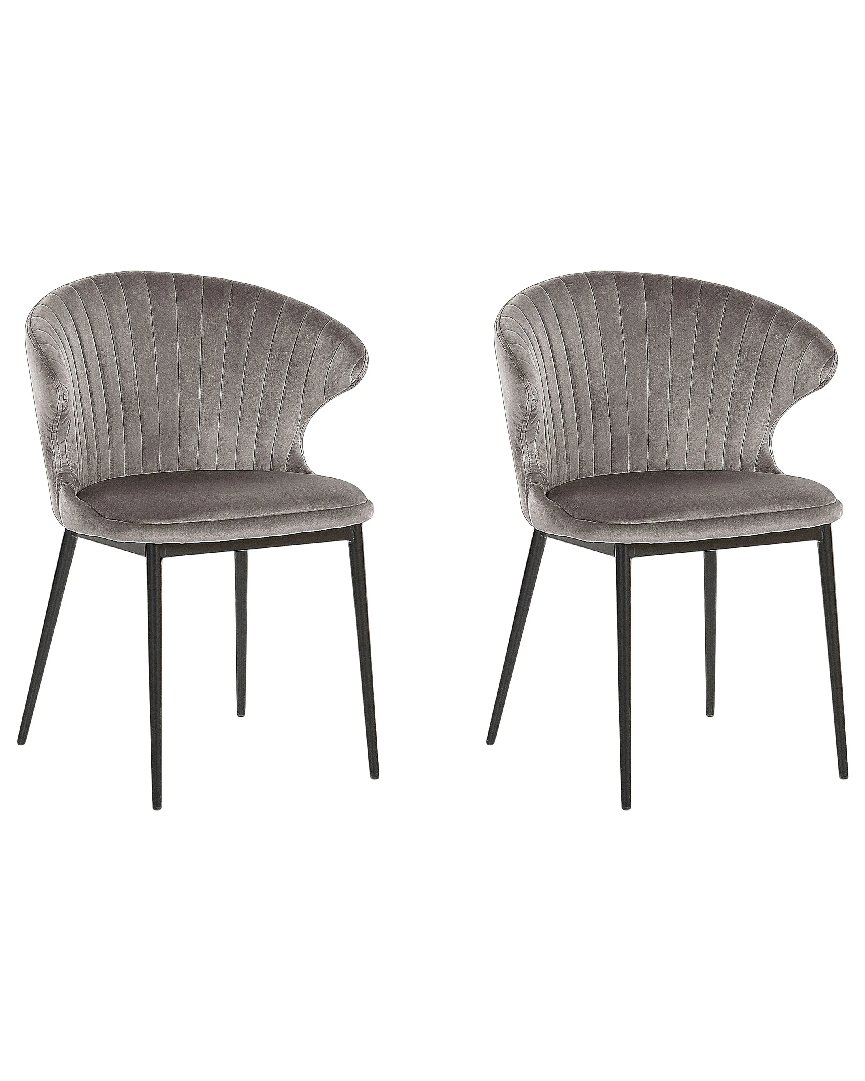 Set van 2 eetkamerstoelen AUGUSTA Fluweel Grijs