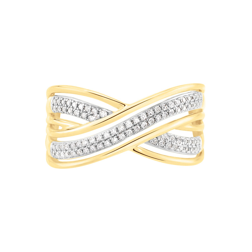 Bague Pivoine Or Jaune Diamant