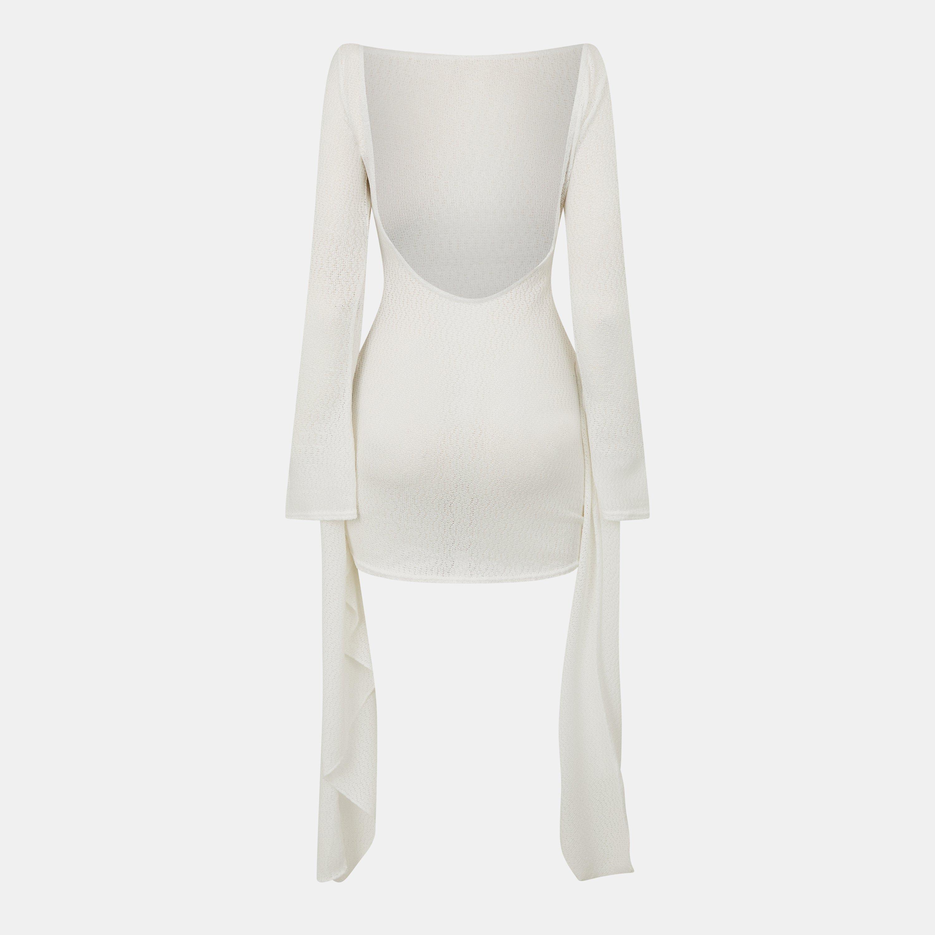 Missy Empire ME Textured Tie Detail Mini Dress Womens