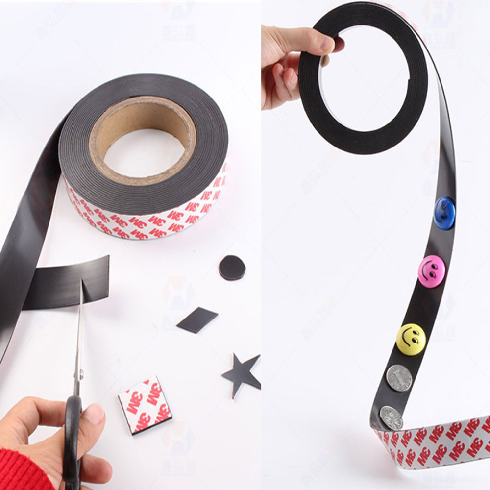 (10mx1cm) Selbstklebendes 3M Magnet Band Zuschneidbarer Flexibler Magnetstreifen - Schwarz