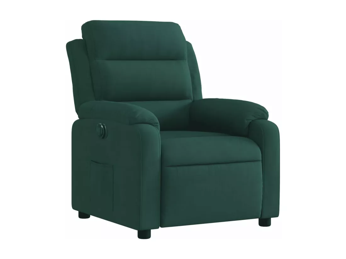 Fauteuil inclinable électrique vert foncé velours