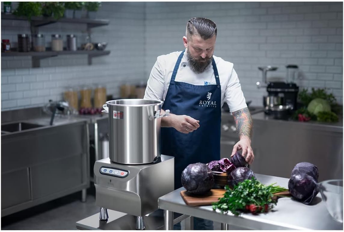 Royal Catering Tischkutter Edelstahl 2200 W 2 Geschwindigkeiten 1500/2200 U/min 18 l Pulse-Funktion Deckel mit Einfüllöffnung Fleischkutter Küchenkutter Tischkutter
