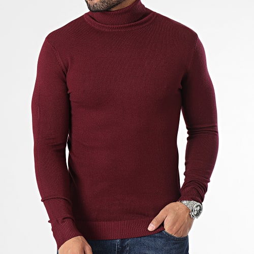 Lot De 2 Pull Col Roulé Bordeaux Noir