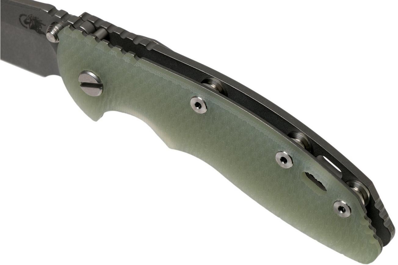 Rick Hinderer XM18 3,5” Non-Flipper Spearpoint Working Finish, Translucent Green G10